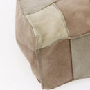 CHANEL patchwork Tote Bag Suede Beige CC Auth ki6084-11