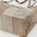 CHANEL patchwork Tote Bag Suede Beige CC Auth ki6084-12
