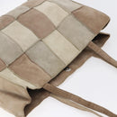 CHANEL patchwork Tote Bag Suede Beige CC Auth ki6084-6