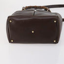 GUCCI Bamboo Hand Bag Leather 2way Brown Auth ki6088-5
