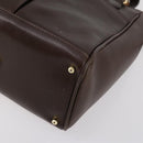 GUCCI Bamboo Hand Bag Leather 2way Brown Auth ki6088-9