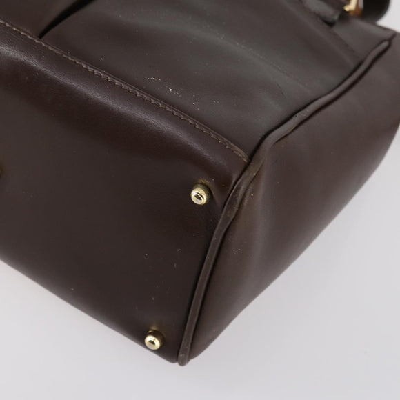 GUCCI Bamboo Hand Bag Leather 2way Brown Auth ki6088