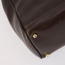 GUCCI Bamboo Hand Bag Leather 2way Brown Auth ki6088-16