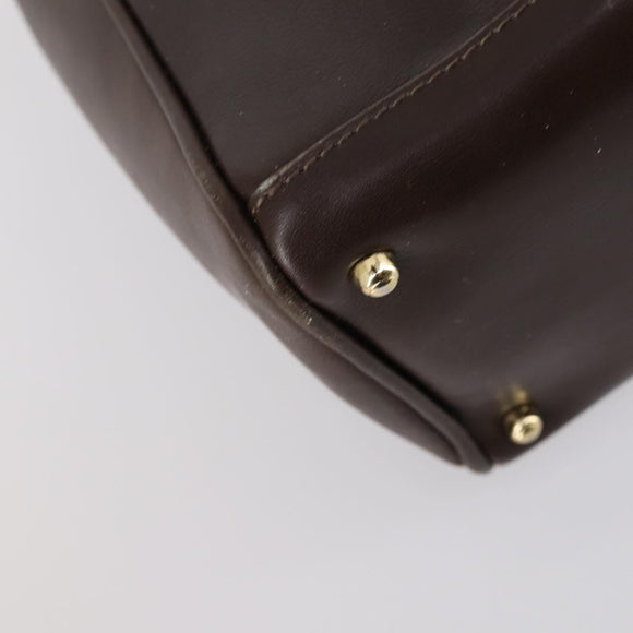 GUCCI Bamboo Hand Bag Leather 2way Brown Auth ki6088