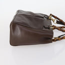 GUCCI Bamboo Hand Bag Leather 2way Brown Auth ki6088-3