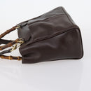 GUCCI Bamboo Hand Bag Leather 2way Brown Auth ki6088-4