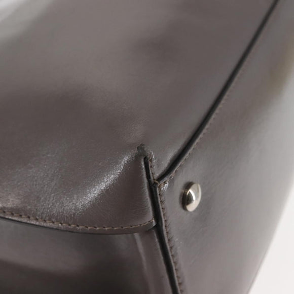 BURBERRY Hand Bag Patent leather 2way Gray Auth ki6089