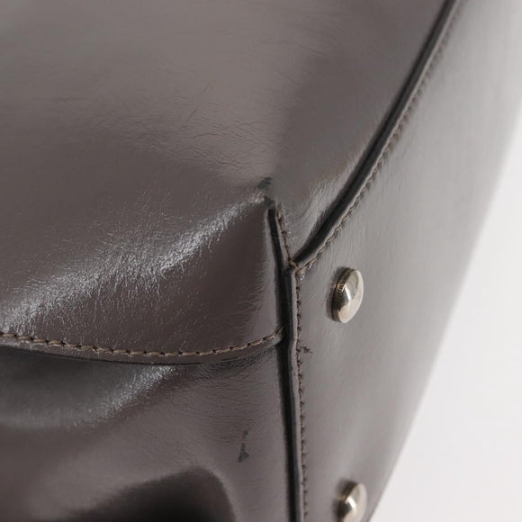 BURBERRY Hand Bag Patent leather 2way Gray Auth ki6089