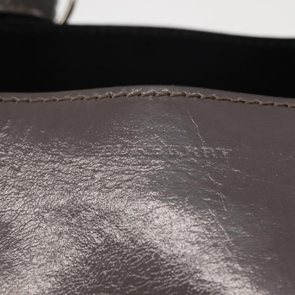 BURBERRY Hand Bag Patent leather 2way Gray Auth ki6089