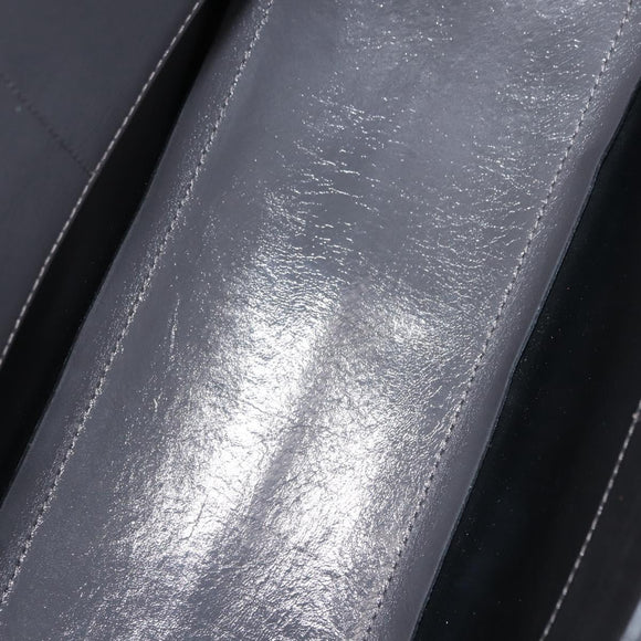 BURBERRY Hand Bag Patent leather 2way Gray Auth ki6089