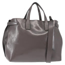 BURBERRY Hand Bag Patent leather 2way Gray Auth ki6089-1