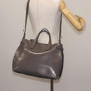 BURBERRY Hand Bag Patent leather 2way Gray Auth ki6089-22