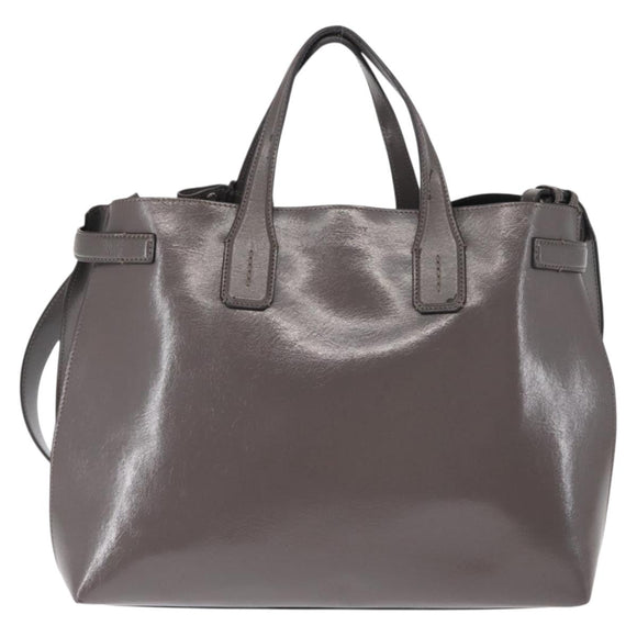 BURBERRY Hand Bag Patent leather 2way Gray Auth ki6089