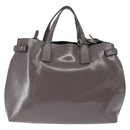 BURBERRY Hand Bag Patent leather 2way Gray Auth ki6089-2