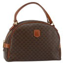 CELINE Macadam Canvas Hand Bag PVC Leather Brown Auth ki6094-1