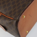 CELINE Macadam Canvas Hand Bag PVC Leather Brown Auth ki6094-14