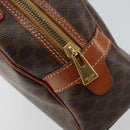 CELINE Macadam Canvas Hand Bag PVC Leather Brown Auth ki6094-18