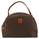 CELINE Macadam Canvas Hand Bag PVC Leather Brown Auth ki6094-13
