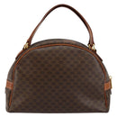 CELINE Macadam Canvas Hand Bag PVC Leather Brown Auth ki6094-2