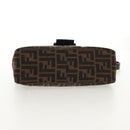 FENDI Zucca Canvas Mamma Baguette Shoulder Bag Brown Black Auth ki6096V-10