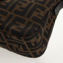 FENDI Zucca Canvas Mamma Baguette Shoulder Bag Brown Black Auth ki6096V-12