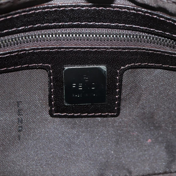 FENDI Zucca Canvas Mamma Baguette Shoulder Bag Brown Black Auth ki6096V