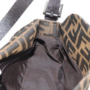 FENDI Zucca Canvas Mamma Baguette Shoulder Bag Brown Black Auth ki6096V-20