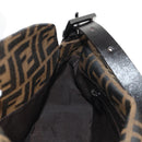 FENDI Zucca Canvas Mamma Baguette Shoulder Bag Brown Black Auth ki6096V-21