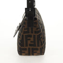 FENDI Zucca Canvas Mamma Baguette Shoulder Bag Brown Black Auth ki6096V-4