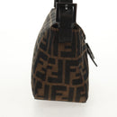 FENDI Zucca Canvas Mamma Baguette Shoulder Bag Brown Black Auth ki6096V-5