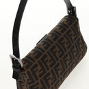 FENDI Zucca Canvas Mamma Baguette Shoulder Bag Brown Black Auth ki6096V-6