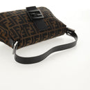 FENDI Zucca Canvas Mamma Baguette Shoulder Bag Brown Black Auth ki6096V-7