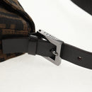 FENDI Zucca Canvas Mamma Baguette Shoulder Bag Brown Black Auth ki6096V-8