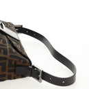 FENDI Zucca Canvas Mamma Baguette Shoulder Bag Brown Black Auth ki6096V-9