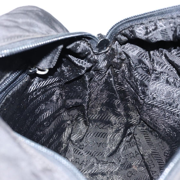 PRADA Hand Bag Nylon Black Auth ki6098