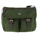 PRADA Shoulder Bag Nylon Khaki Auth ki6099-13
