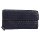 BOTTEGAVENETA INTRECCIATO Long Wallet Leather Navy Auth ki6102-1