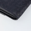 BOTTEGAVENETA INTRECCIATO Long Wallet Leather Navy Auth ki6102-11