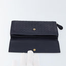 BOTTEGAVENETA INTRECCIATO Long Wallet Leather Navy Auth ki6102-12