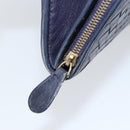BOTTEGAVENETA INTRECCIATO Long Wallet Leather Navy Auth ki6102-17