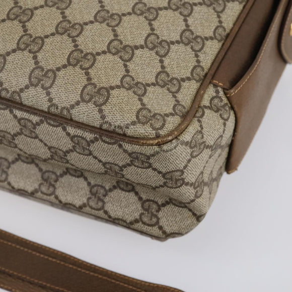 GUCCI GG Supreme Shoulder Bag PVC Leather 2way Beige Auth ki6104