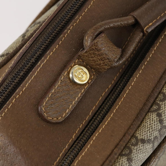 GUCCI GG Supreme Shoulder Bag PVC Leather 2way Beige Auth ki6104