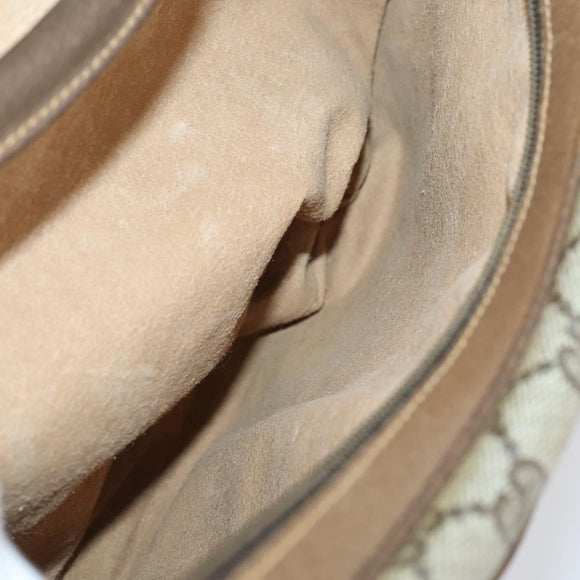 GUCCI GG Supreme Shoulder Bag PVC Leather 2way Beige Auth ki6104