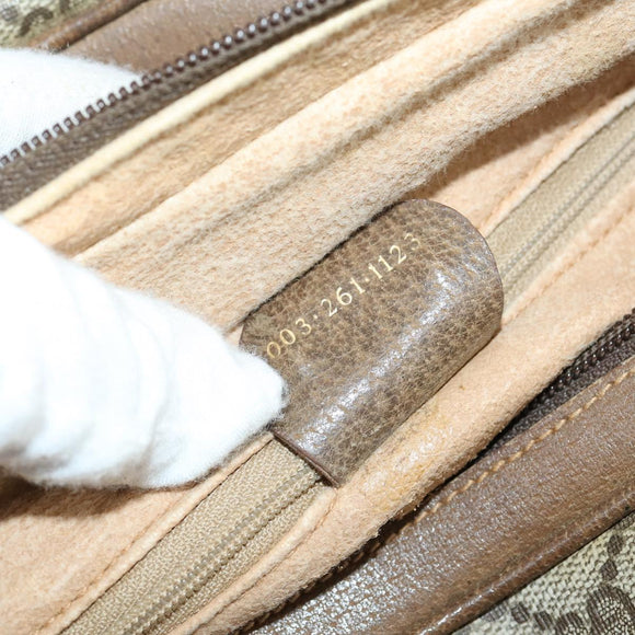 GUCCI GG Supreme Shoulder Bag PVC Leather 2way Beige Auth ki6104