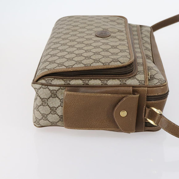 GUCCI GG Supreme Shoulder Bag PVC Leather 2way Beige Auth ki6104