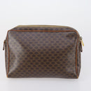 CELINE Macadam Canvas Shoulder Bag PVC 5 Set Brown Auth ki6106-14