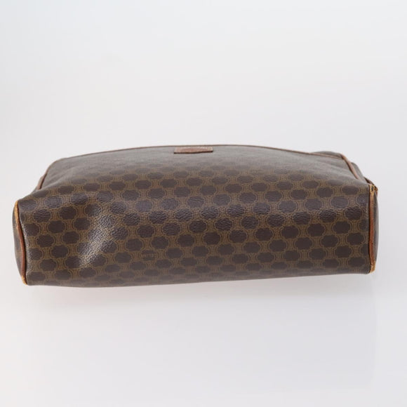 CELINE Macadam Canvas Shoulder Bag PVC 5 Set Brown Auth ki6106