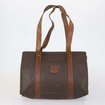 CELINE Macadam Canvas Shoulder Bag PVC 5 Set Brown Auth ki6106 - 0
