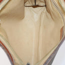 CELINE Macadam Canvas Shoulder Bag PVC 5 Set Brown Auth ki6106-22