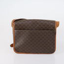 CELINE Macadam Canvas Shoulder Bag PVC 5 Set Brown Auth ki6106-24